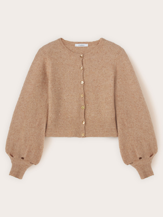 Cardigan in maglia con paillettes