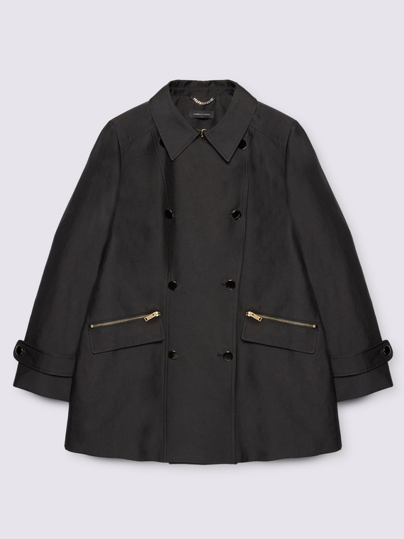 Trench con bottoni doppiopetto