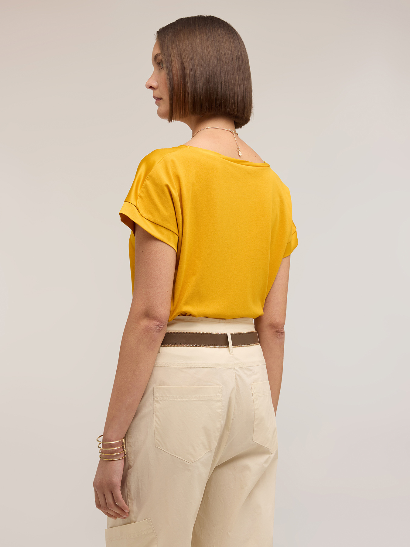 Tricou bimaterial din amestec de bumbac image number 1