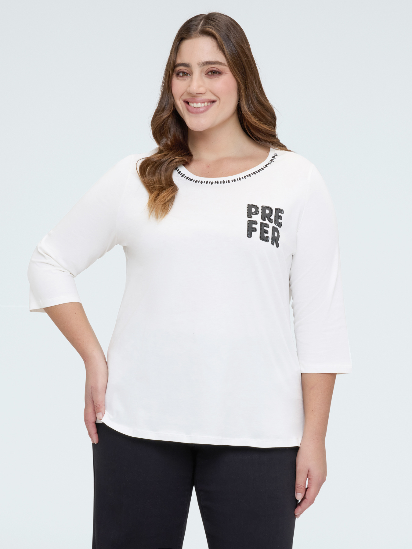 T-shirt en coton avec inscription image number 0
