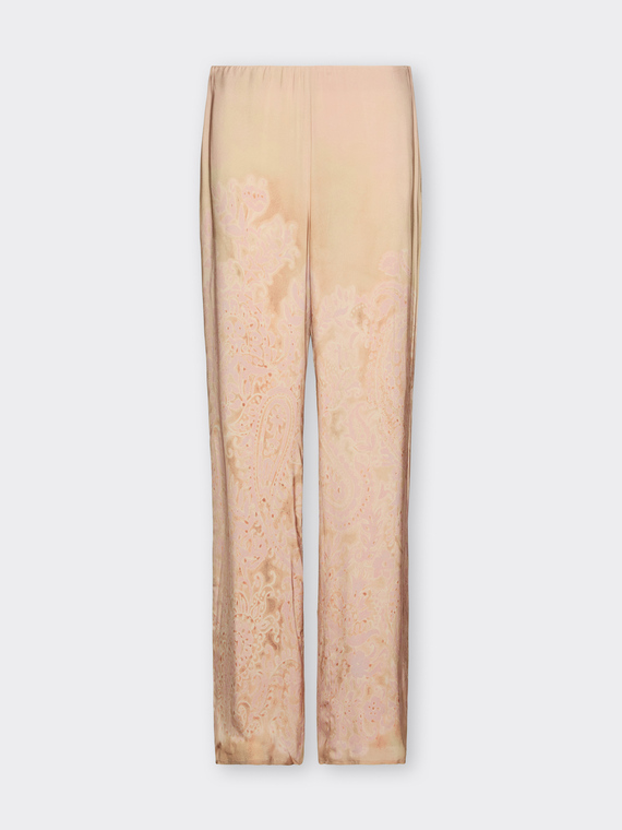 Printed straight-leg trousers