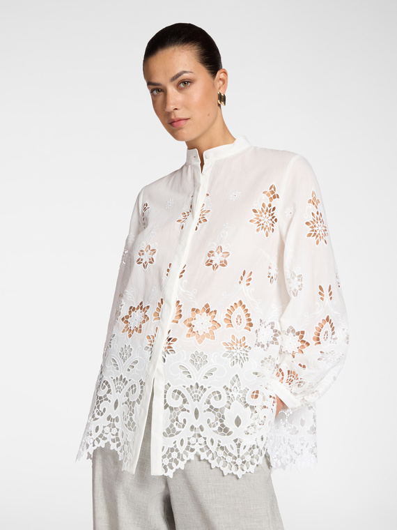 Perforated lace shirt