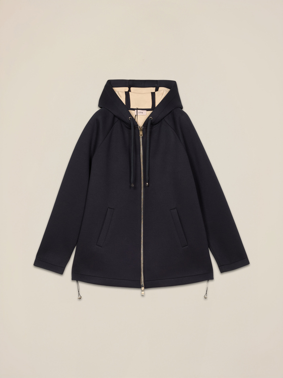 Sweatshirt jacket in scuba fabric