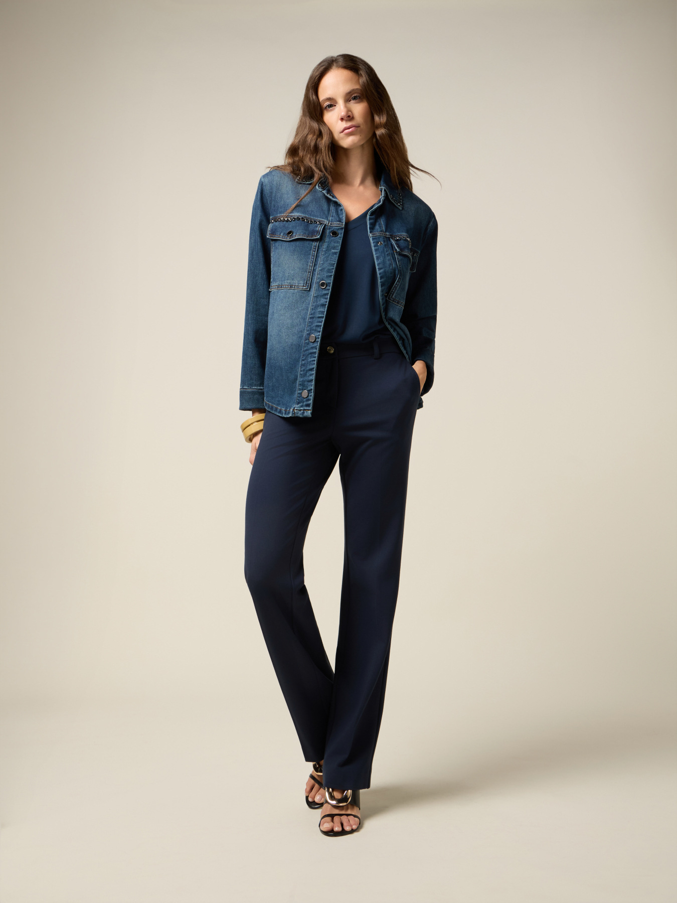 Pantaloni flare in punto milano image number 0