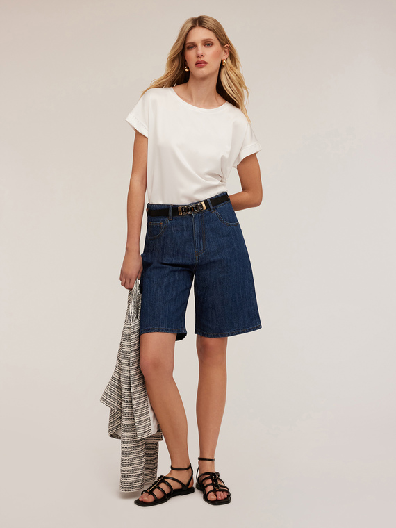 Dual fabric T-shirt
