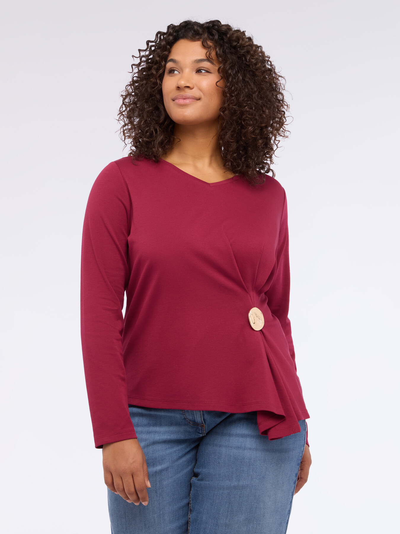 Jersey t-shirt with wrap design image number 2