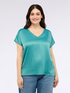 Two-material V-neck T-shirt image number 2
