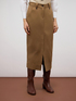 Cropped pencil skirt in cotton blend image number 3