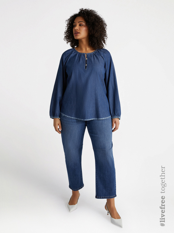 Bluse aus Denim