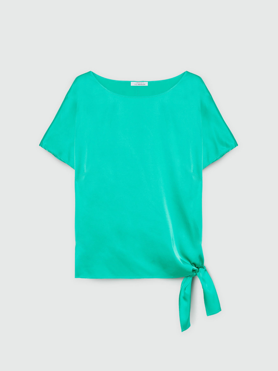 Bluse mit Viskose LENZING™ ECOVERO™ mit Knoten am unteren Saum