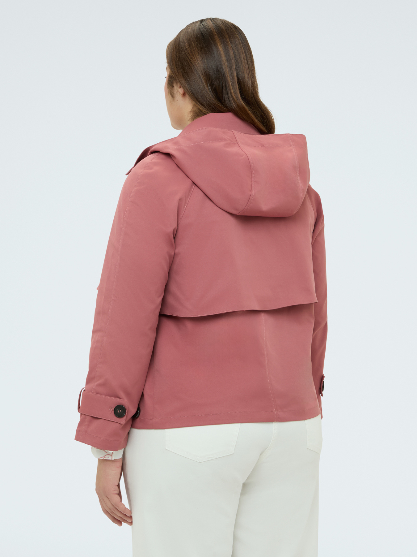 Short double-breasted trench coat image number 3