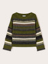 Multicolor striped perforated sweater image number 4