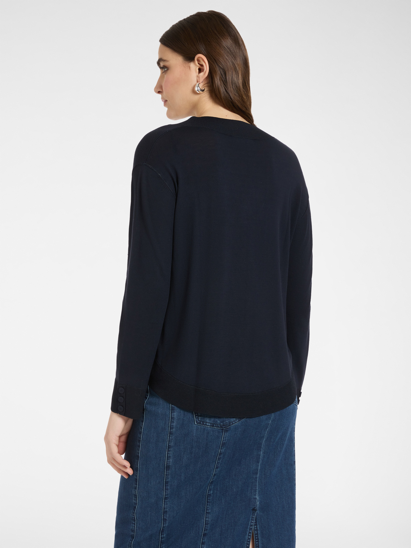 Maglia con scollo a V misto viscosa image number 1