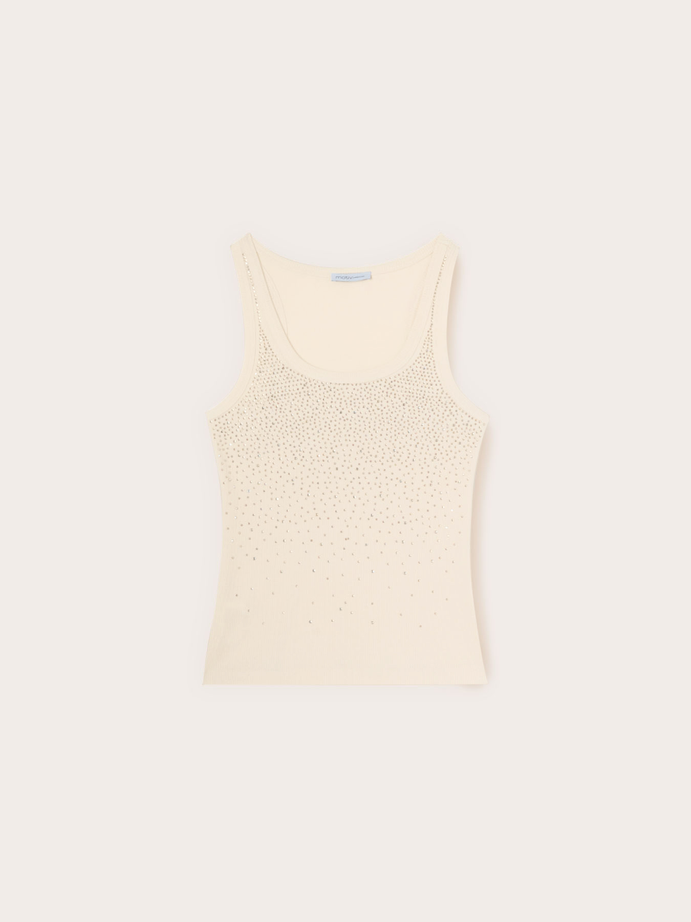 Ribbed jersey top with rhinestones image number 4