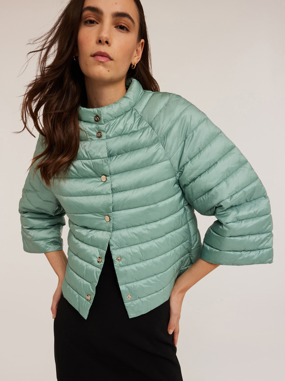 Glossy nylon padded cape
