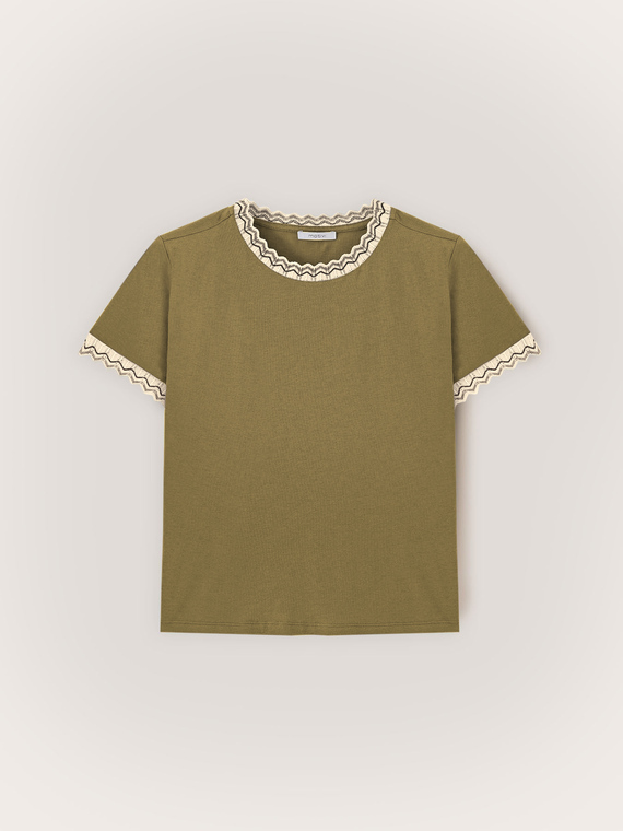 Tricou cu margini tricotate