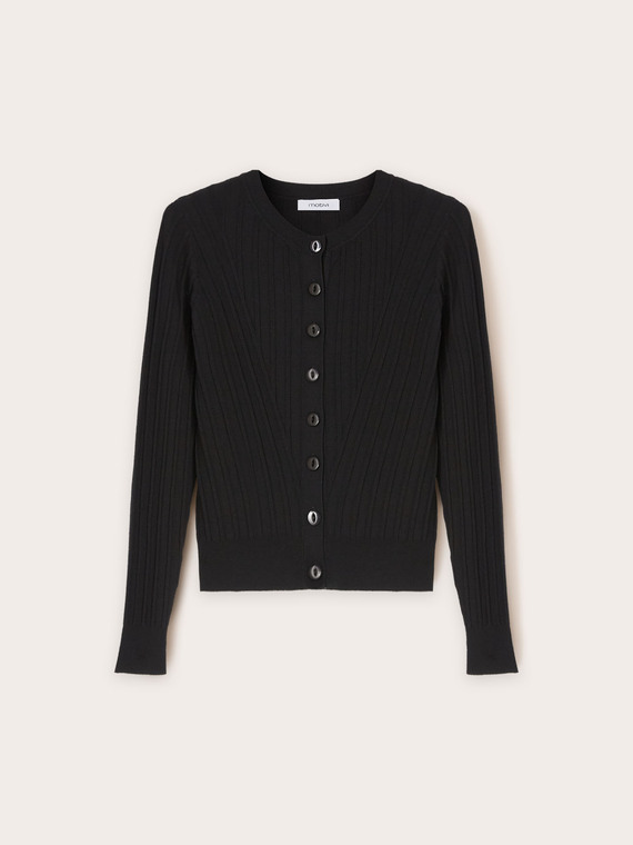 Cardigan a coste tridimensionali