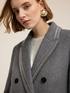 Manteau croisé en mélange de laine avec décorations image number 3
