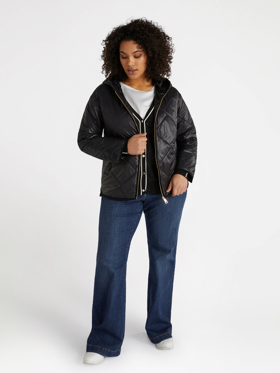 Daunenjacke mit Glanzeffekt mit Kapuze
