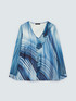 Blusa in viscosa stampata con volant image number 4