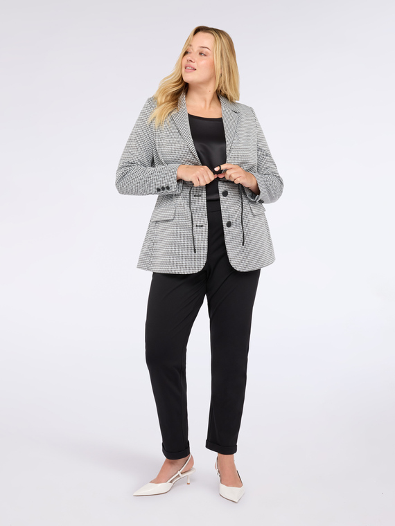 Houndstooth blazer with belt