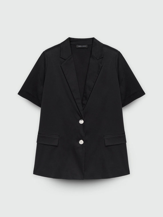 Short-sleeved cotton blazer