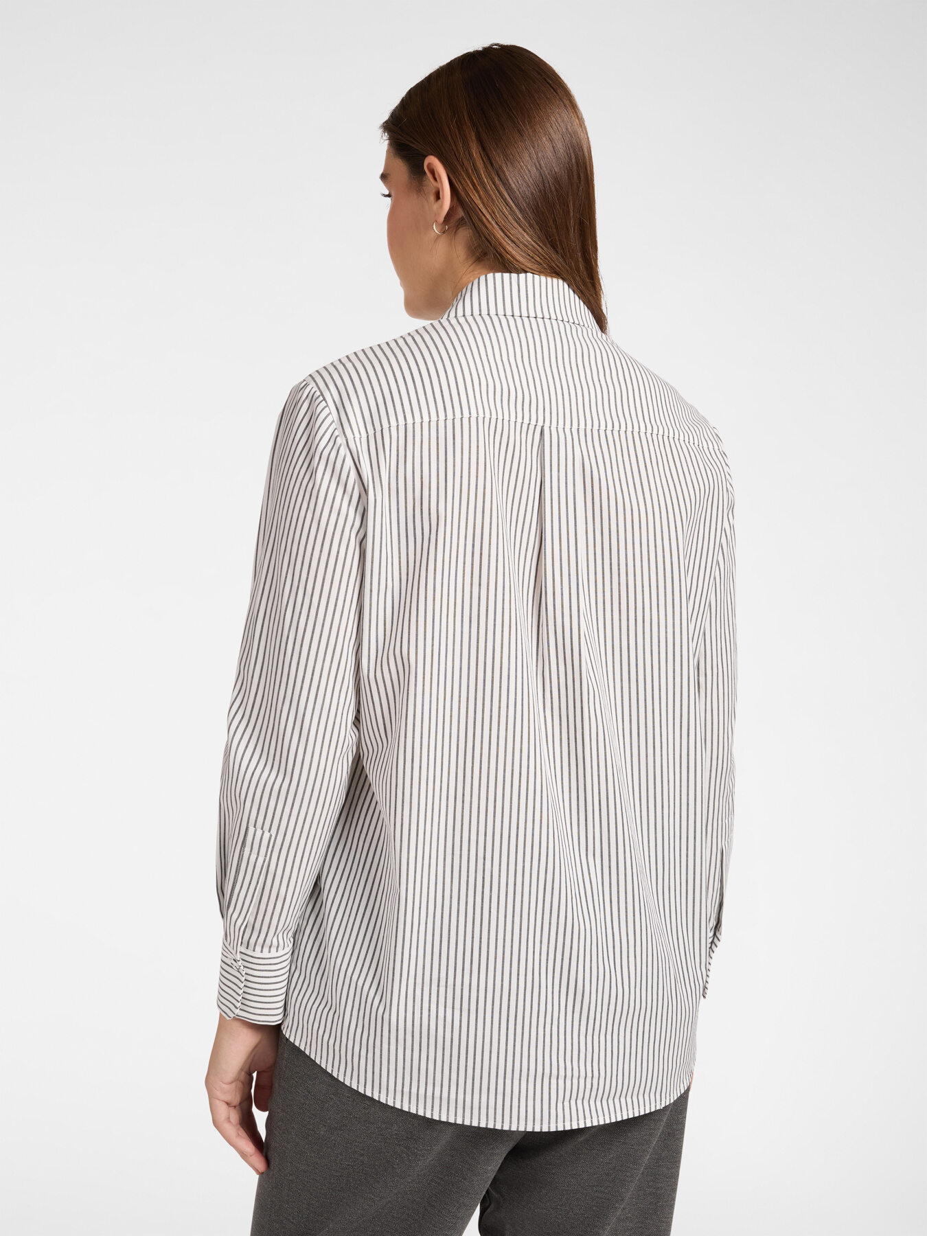 Chemise rayée avec broderie à la main image number 1