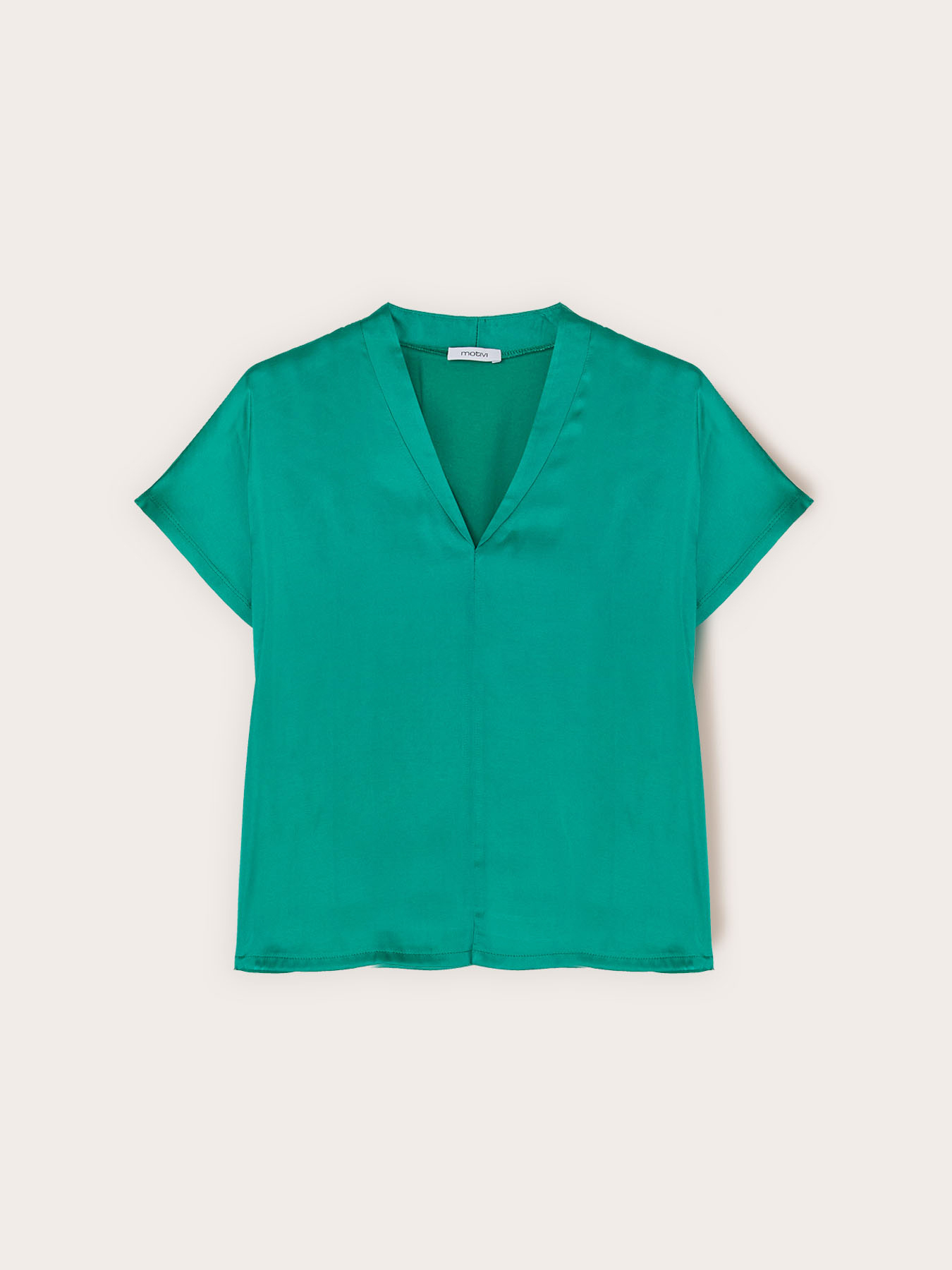 Zweistoffiges T-Shirt mit V-Ausschnitt image number 3