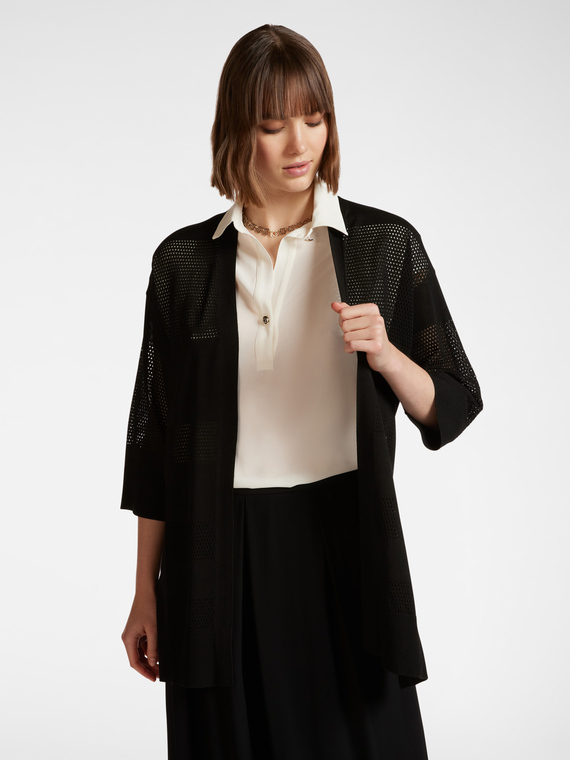 Cardigan lungo a trafori
