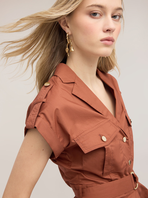Chemise en popeline avec poches