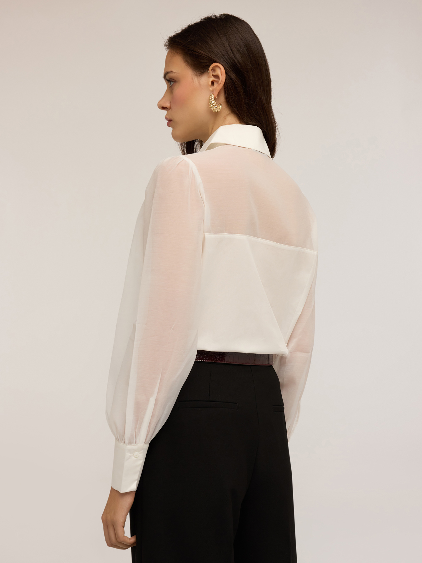 Chemise avec empiècements en organza image number 1