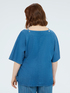 Blusa con scollo a barchetta in tencel image number 2