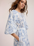 Long cotton dress with floral embroidery image number 2