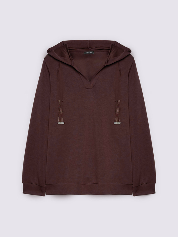 Hoodie with drawstring and light points