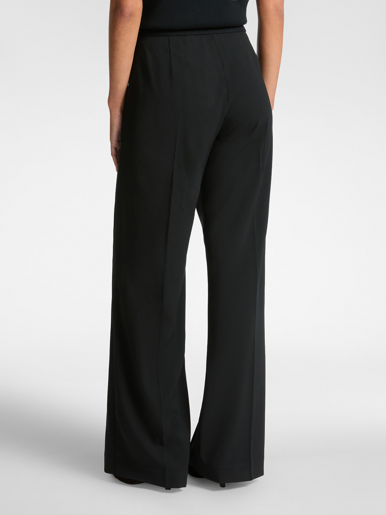 Stretch crepe fabric trousers image number 1