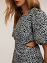Short animal pattern dress with cut-out detail image number 3