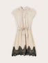 Rochie din satin cu buline și dantelă image number 4
