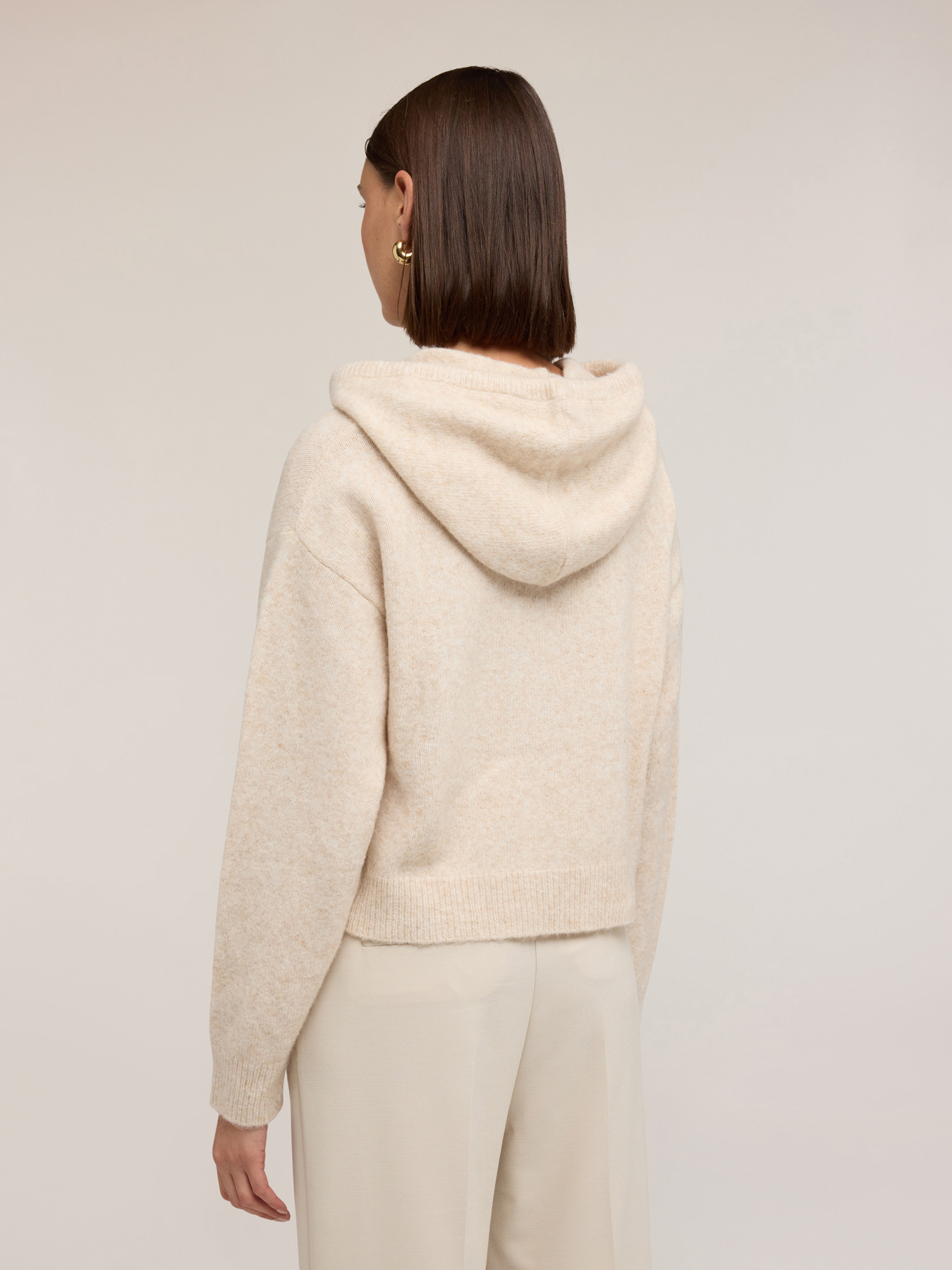 Sweat-shirt en maille m&eacute;lang&eacute;e laine image number 1