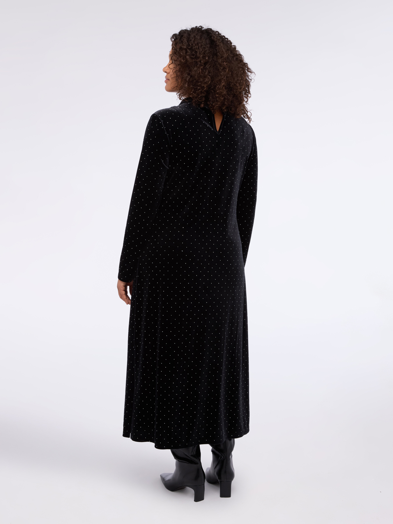 GLAM velvet dress with light spots image number 1