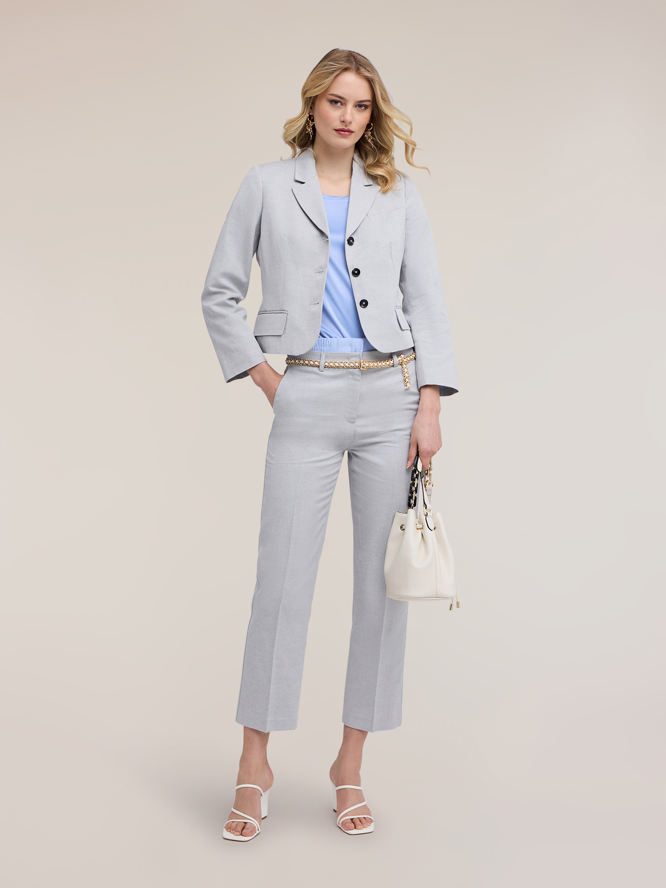 High-waisted chino trousers image number 0