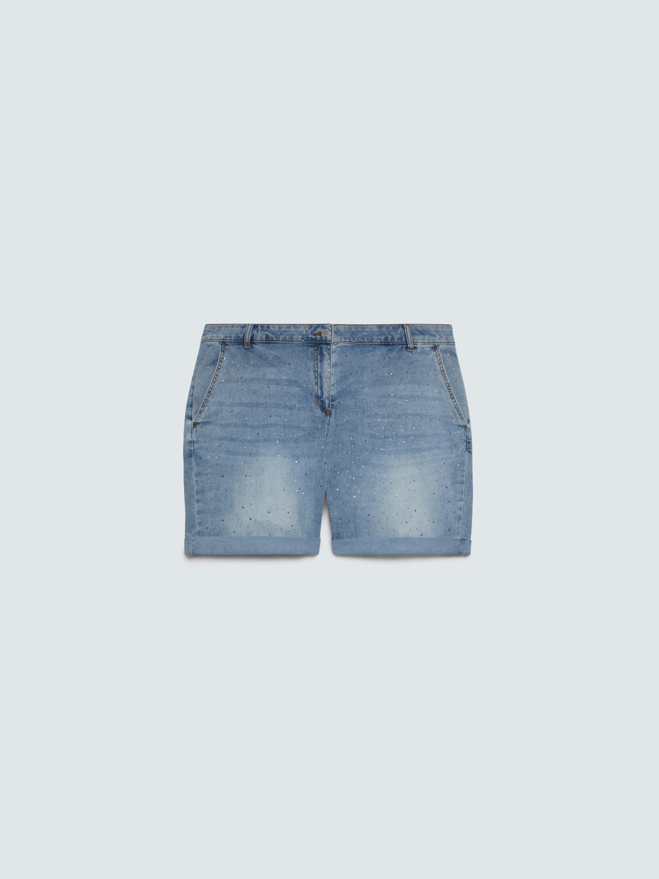 Denim-Shorts mit Glanzpunkten image number 0
