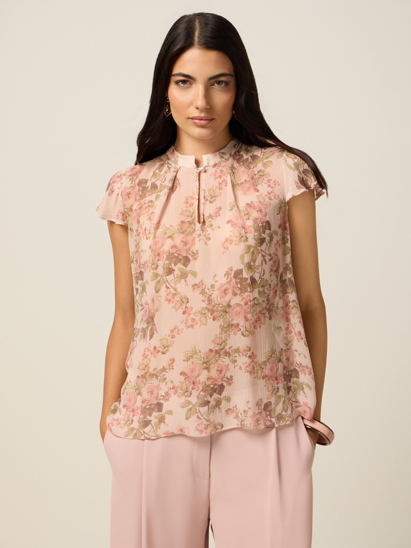 Patterned viscose blouse image number 0