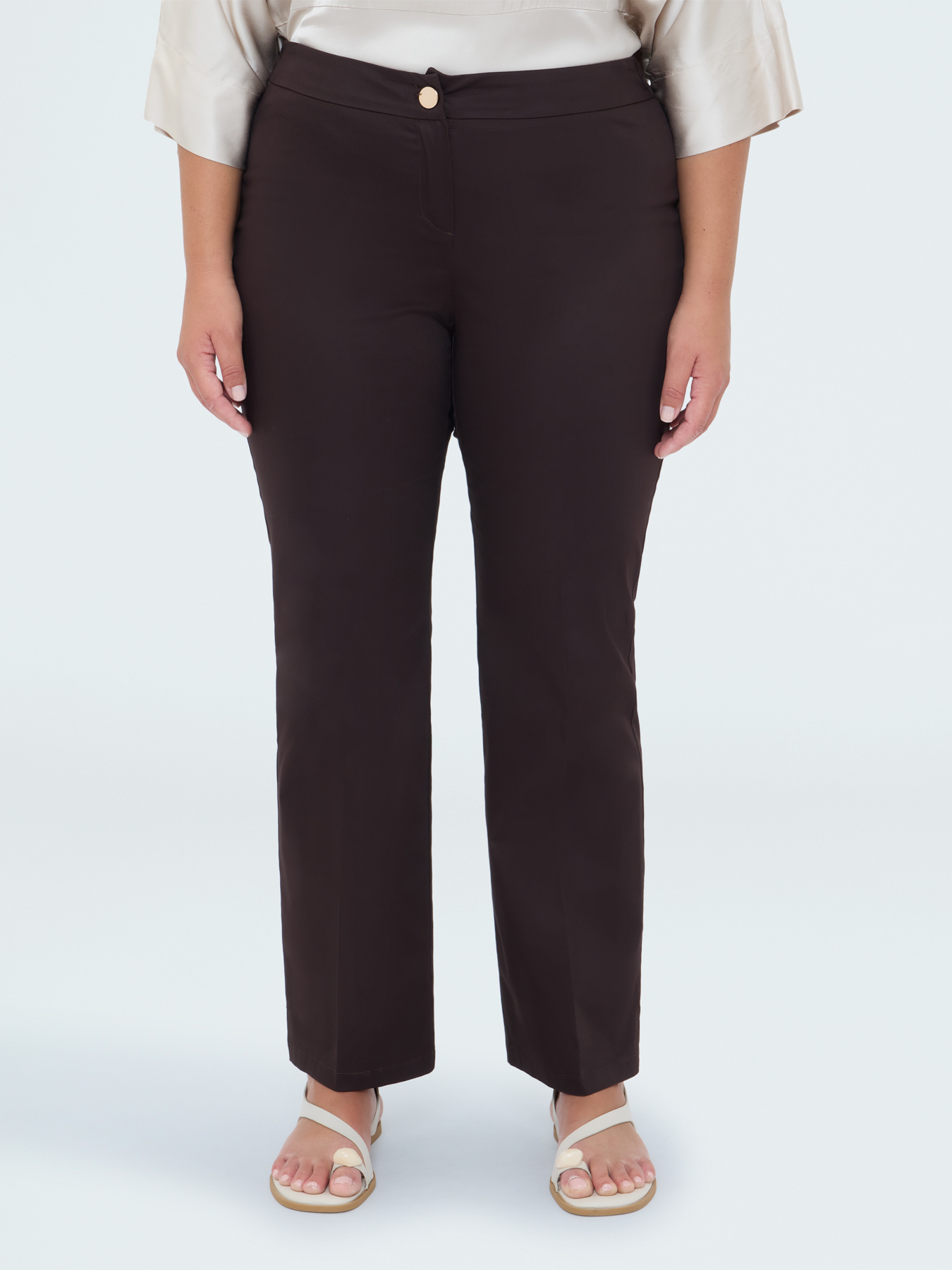 Regular stretch cotton trousers image number 0