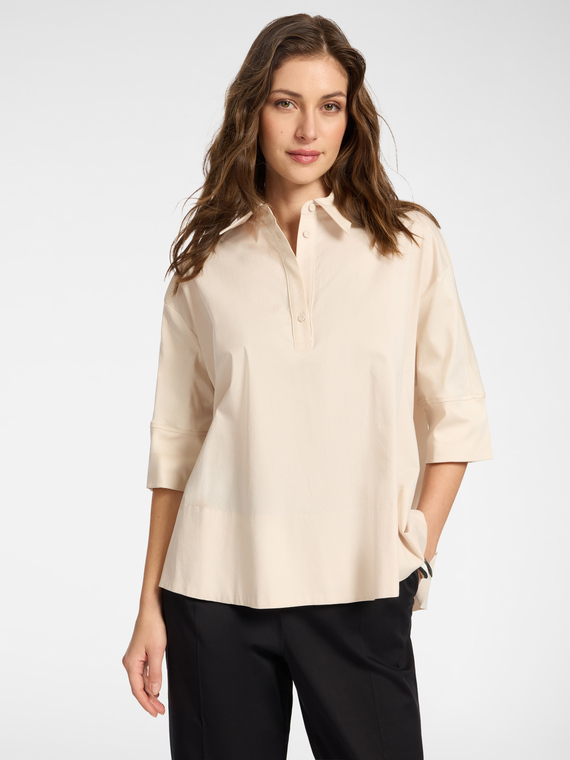 Boxy blouse with three-quarter sleeves