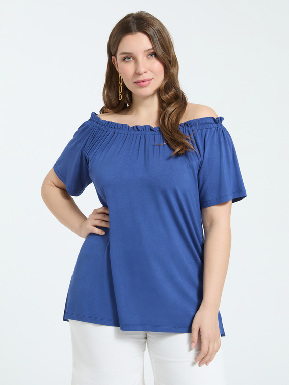 Off-Shoulder-T-Shirt aus Viskose-Jersey