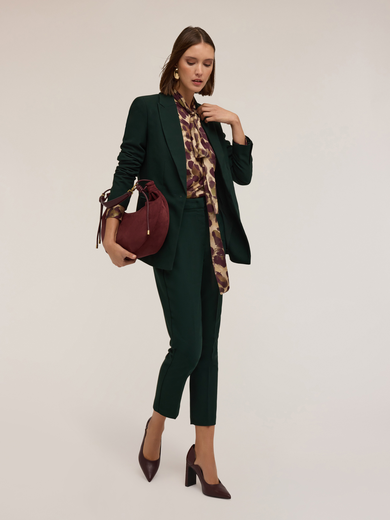Single-breasted viscose blend blazer image number 0