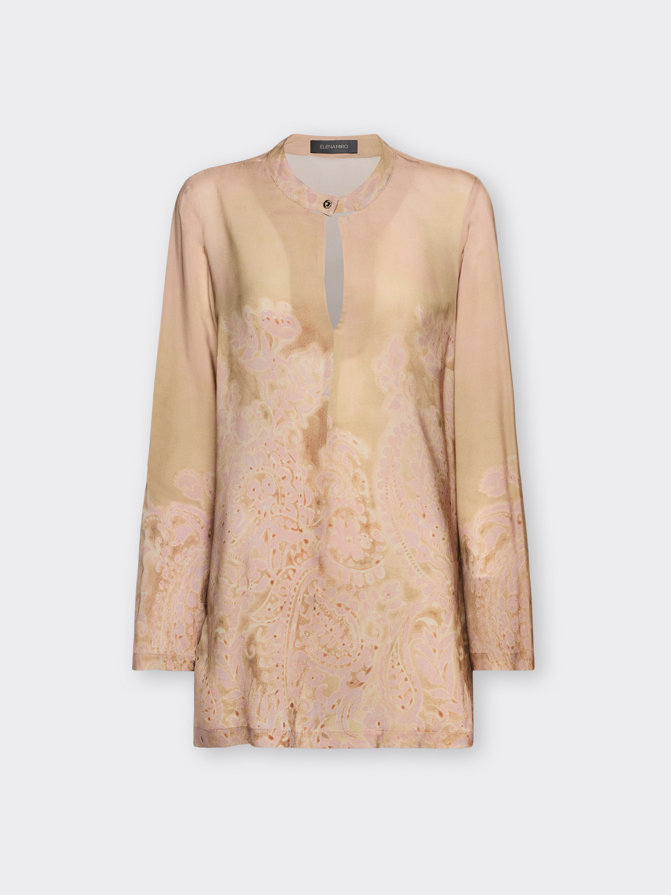 Long printed blouse image number 4