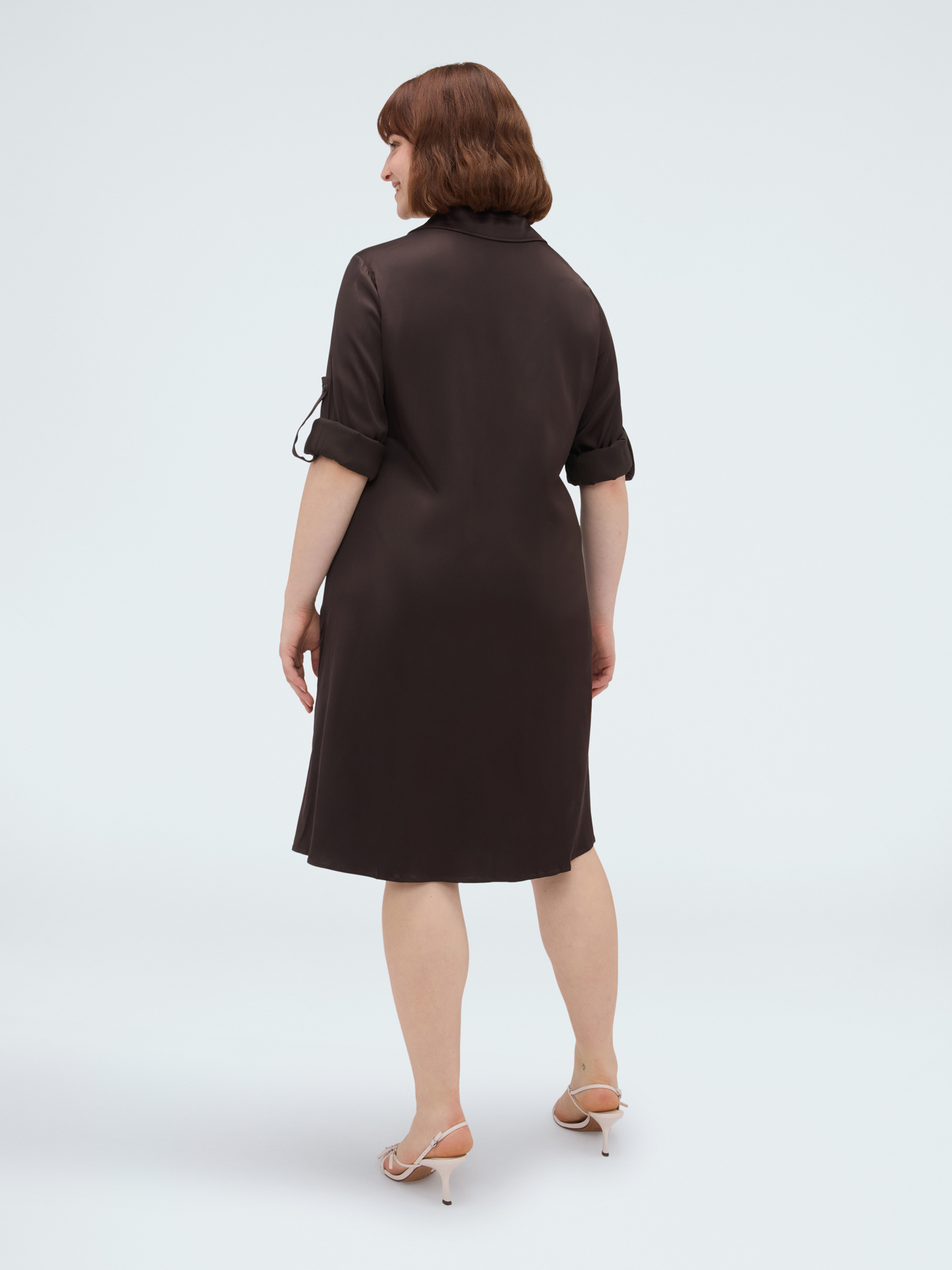 Power Hemdblusenkleid aus Viskose-Satin image number 1