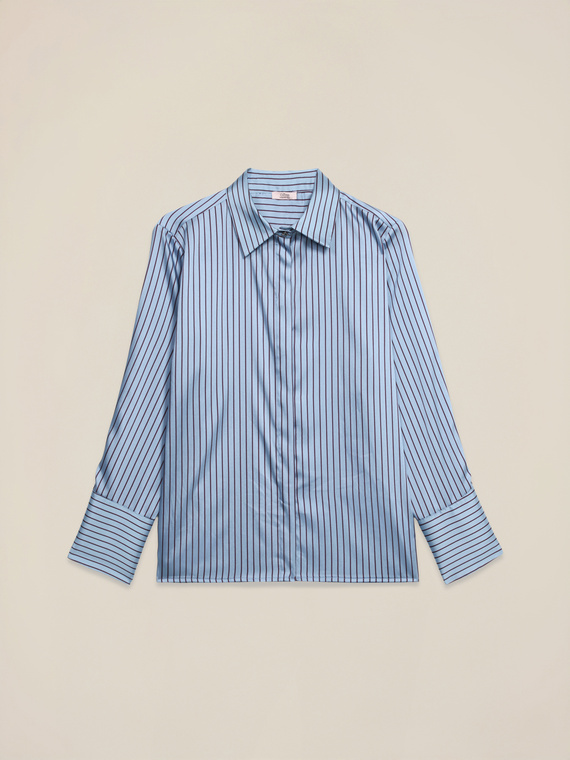 Striped satin shirt