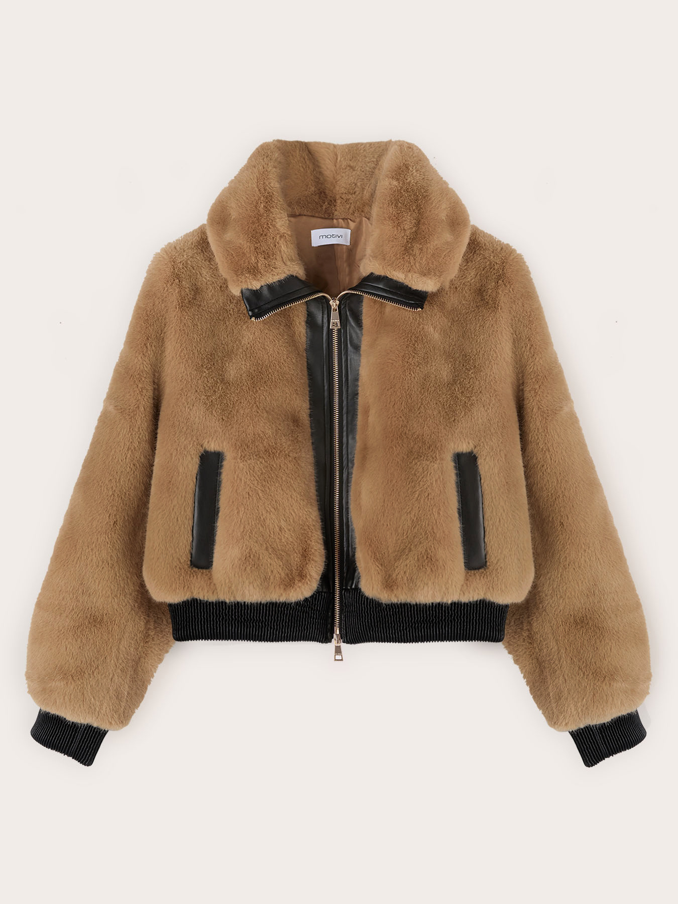 Chaqueta de efecto peluche con inserciones image number 4